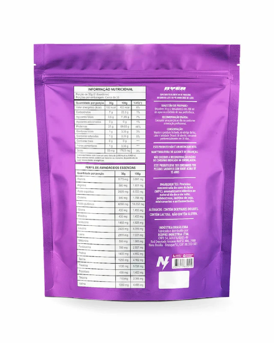 Whey Protein Nyer Refil 1kg - Doce de Leite