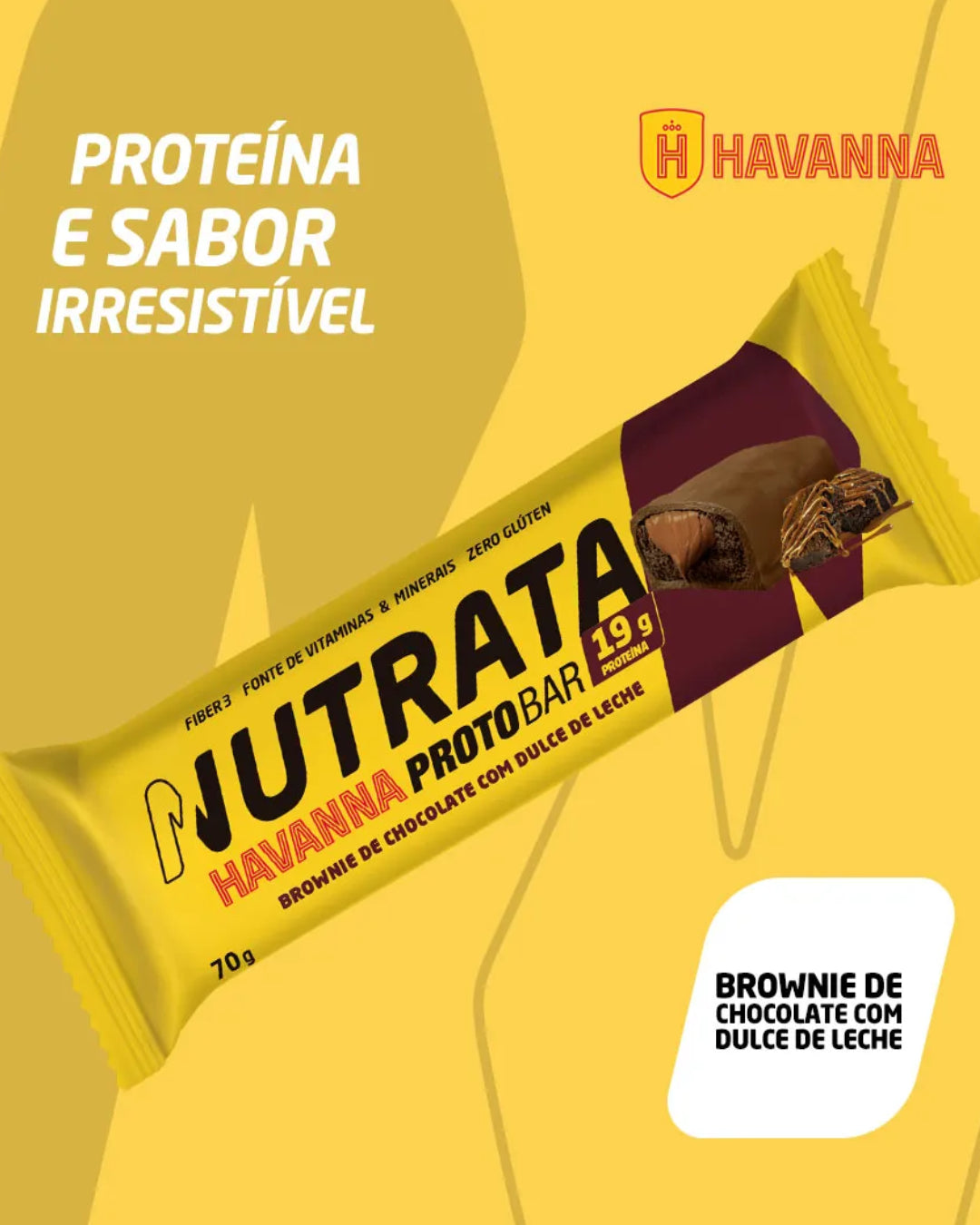 Barrinha Proto Bar Sabor Brownie de Chocolate com Doce de Leite 70g - Nutrata