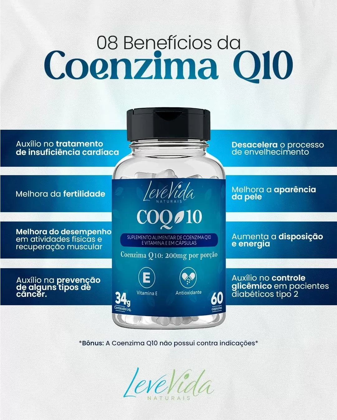 Coenzima Coq10 60 Caps - Leve Vida