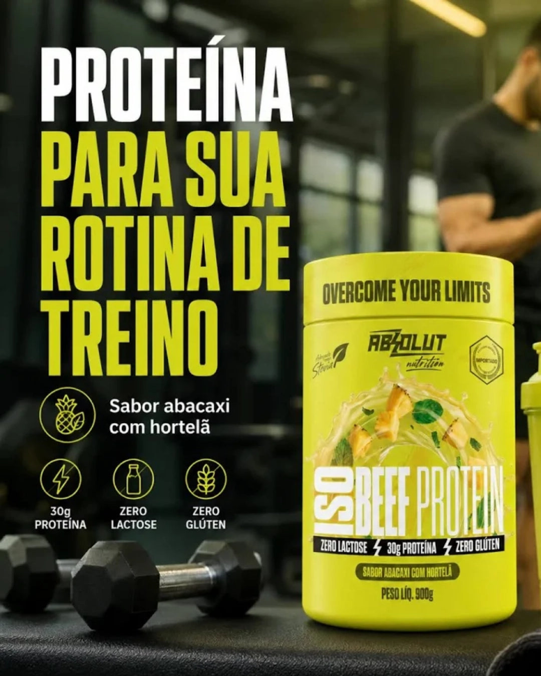 Iso Beef Abacaxi com Hortelã 900g - Absolut