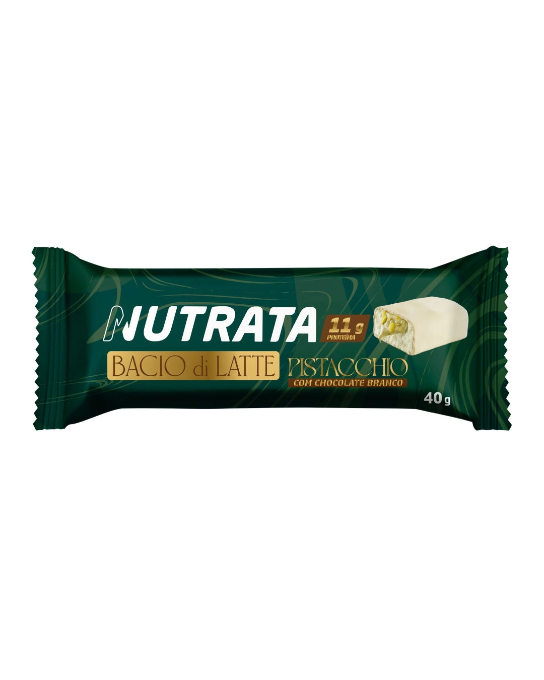 Barrinha Bacio di Latte Sabor Pistacchio com Chocolate Branco 40g - Nutrata