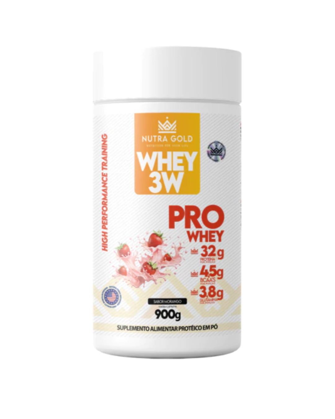 Whey Pro Morango Pote 900g - Nutra Gold
