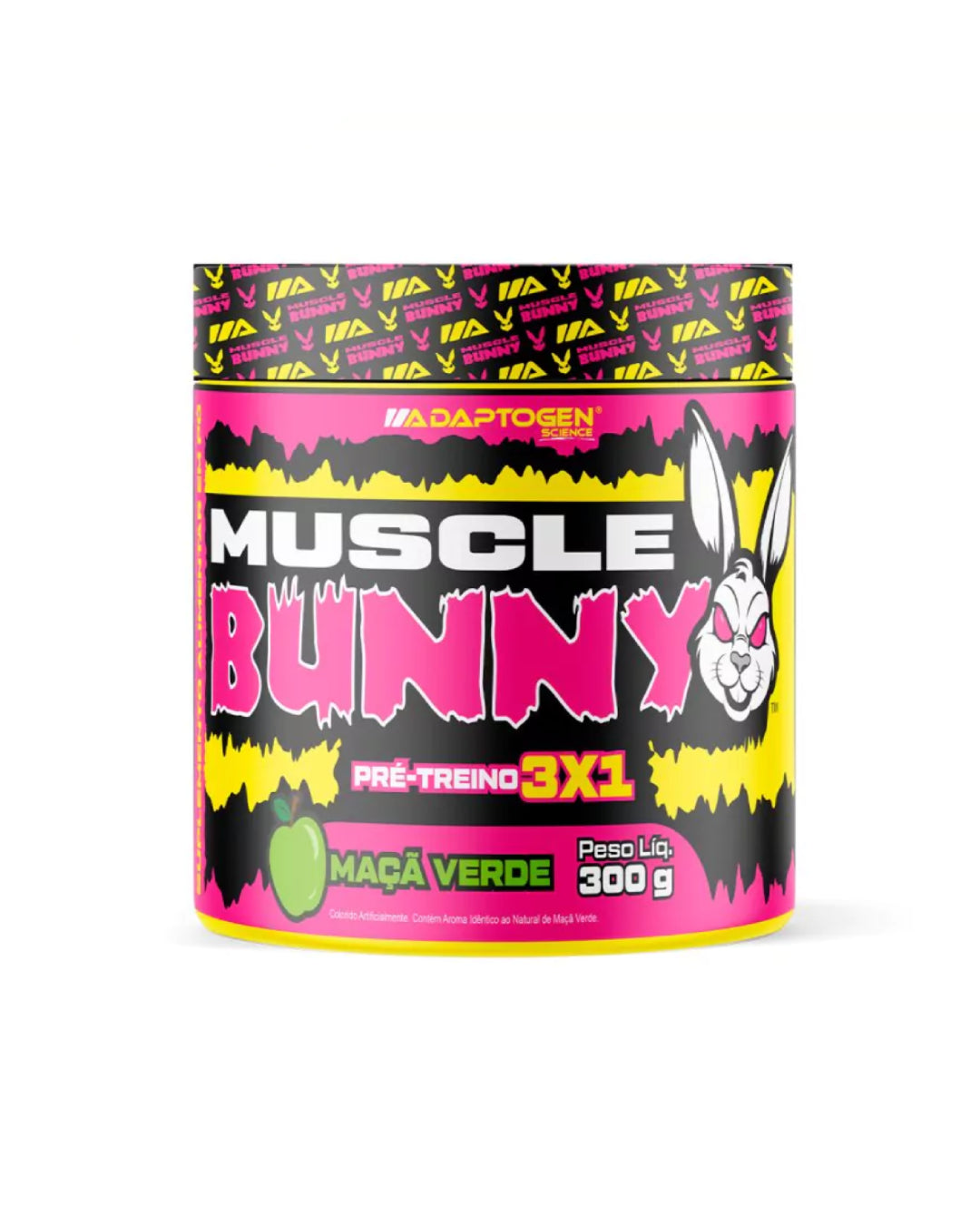 Muscle Bunny Pré Treino 300G Maça Verde - Adaptogen