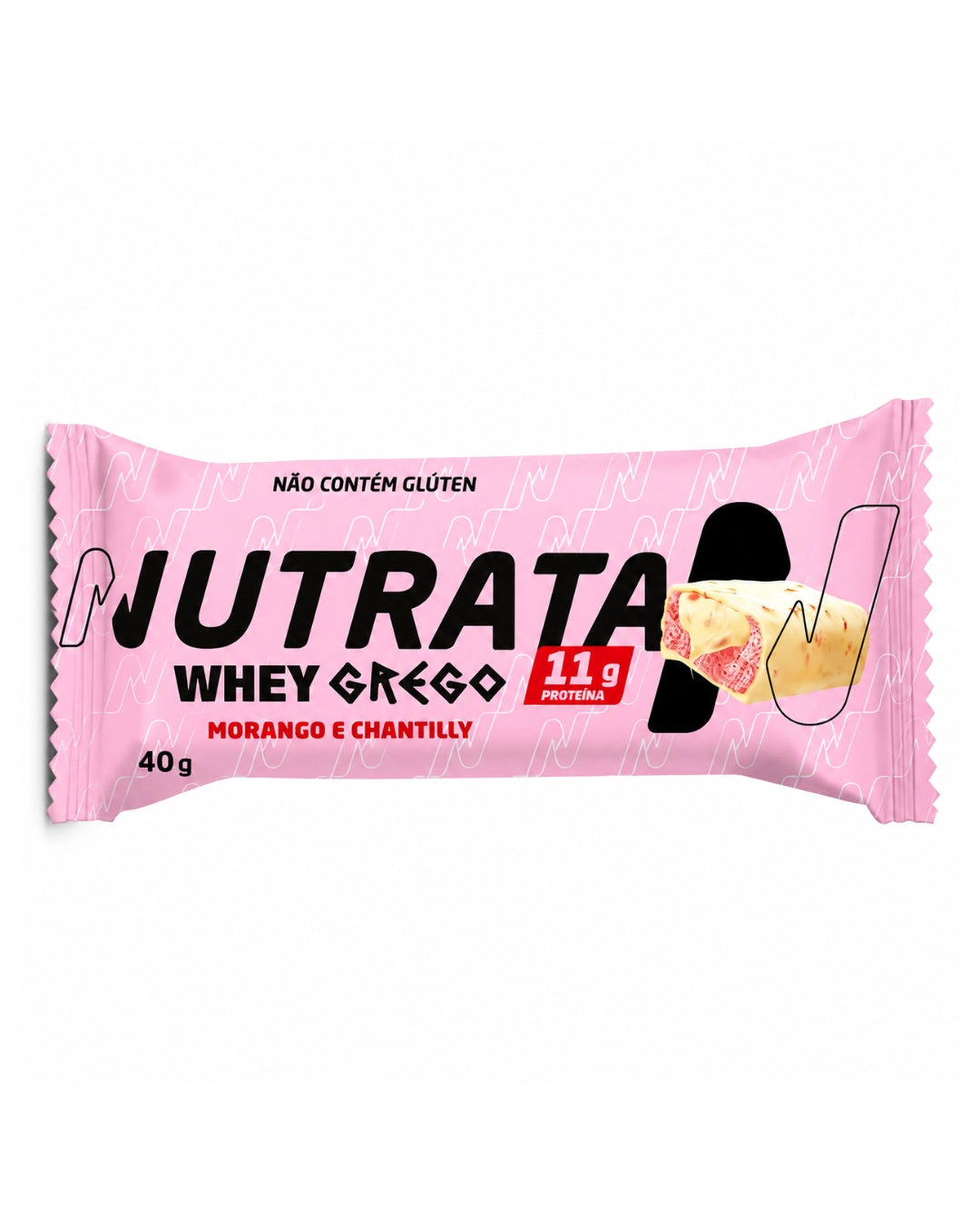 Barrinha Whey Grego Sabor Morango com Chantilly 40g - Nutrata
