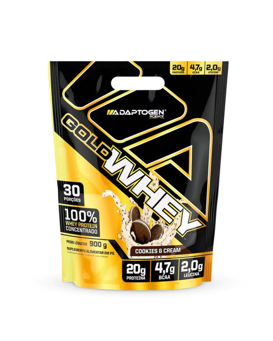 Gold Whey 900g Cookies e Cream Refil - Adaptogen