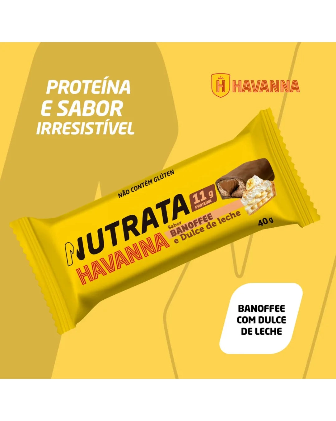 Barrinha Bar Sabor Banoffee e Doce de leite 40g - Nutrata