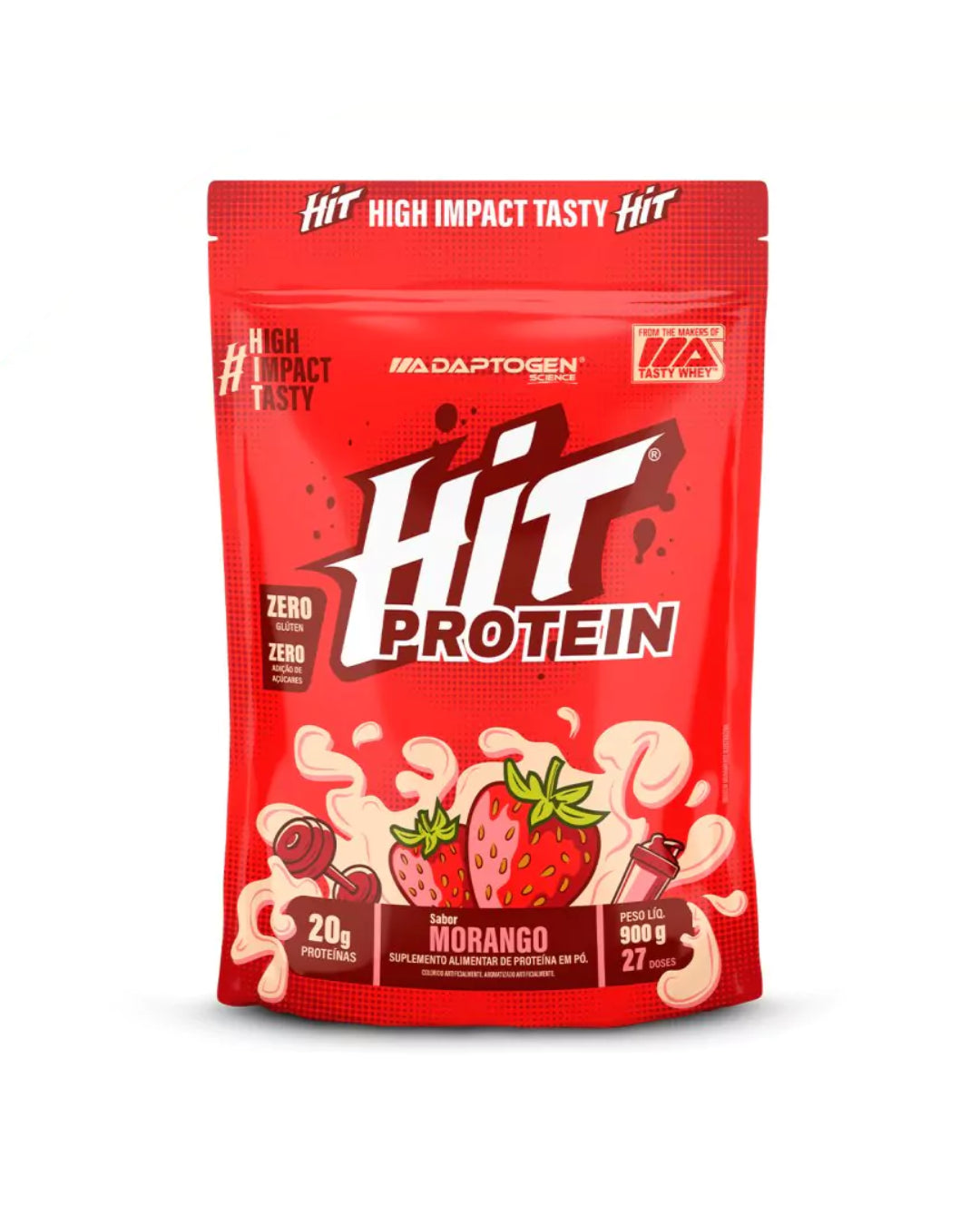 Hit Protein Sabor Morango 900g - Adaptogen