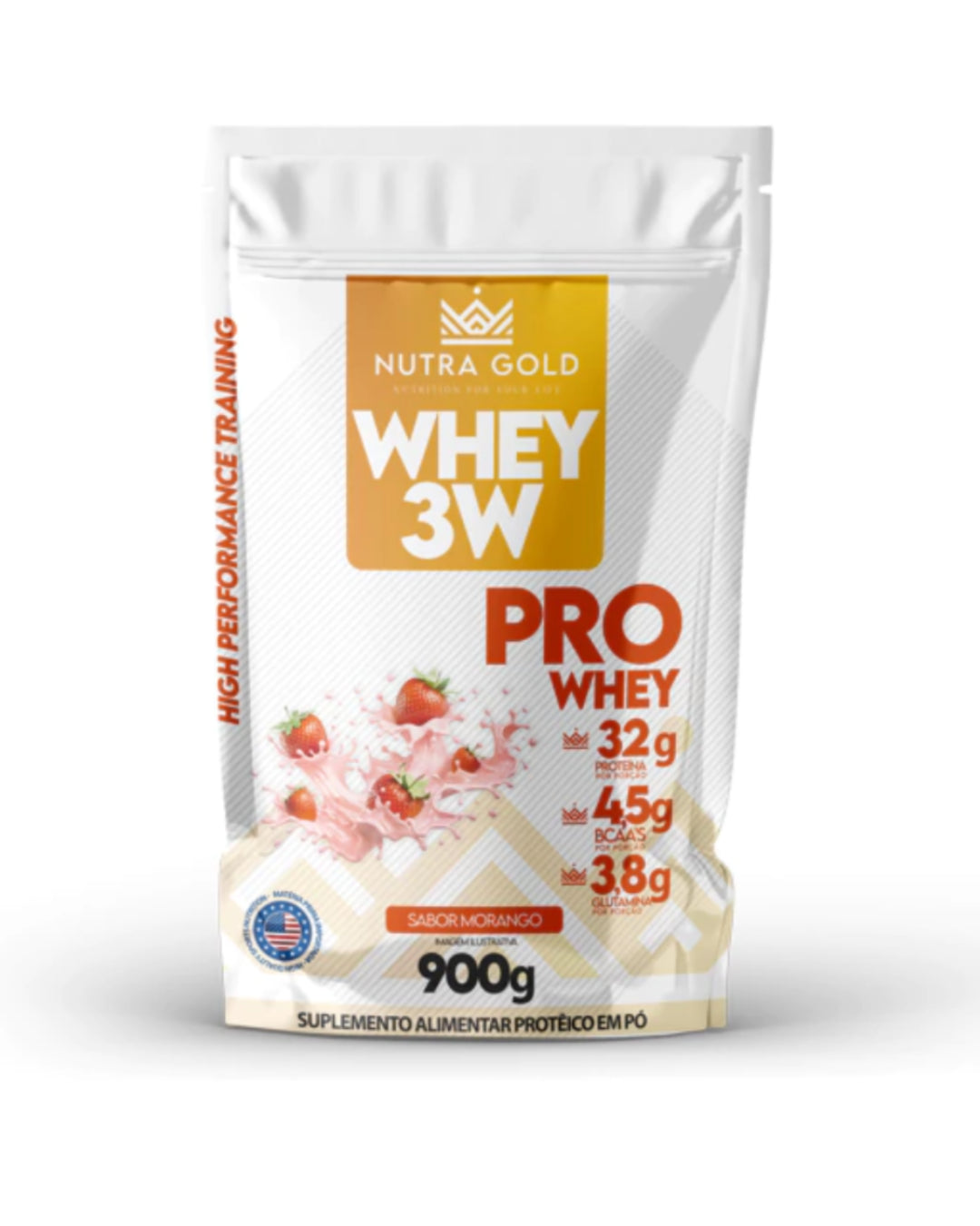 Whey Pro Morango Refil 900g - Nutra Gold