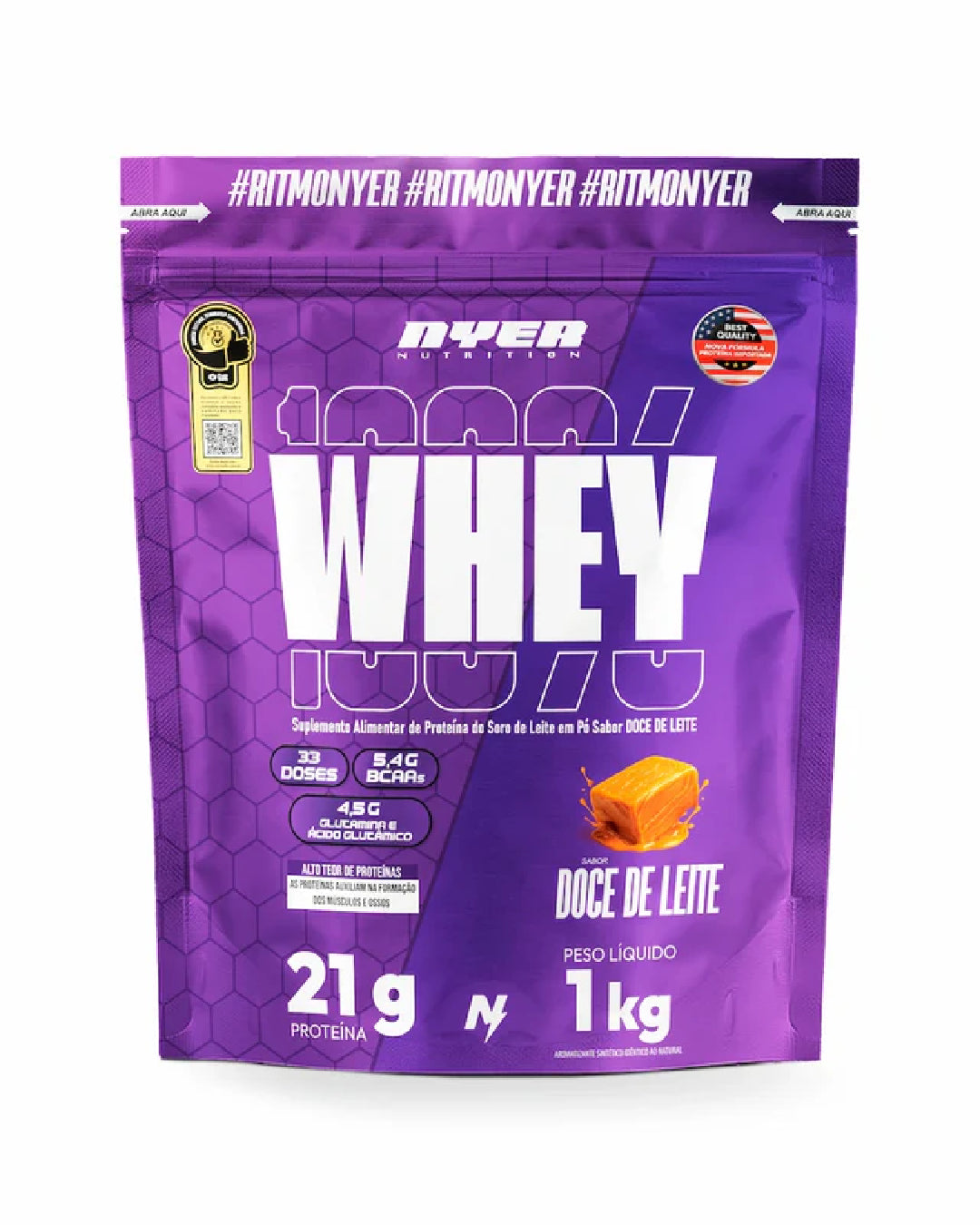 Whey Protein Nyer Refil  1kg - Doce de Leite