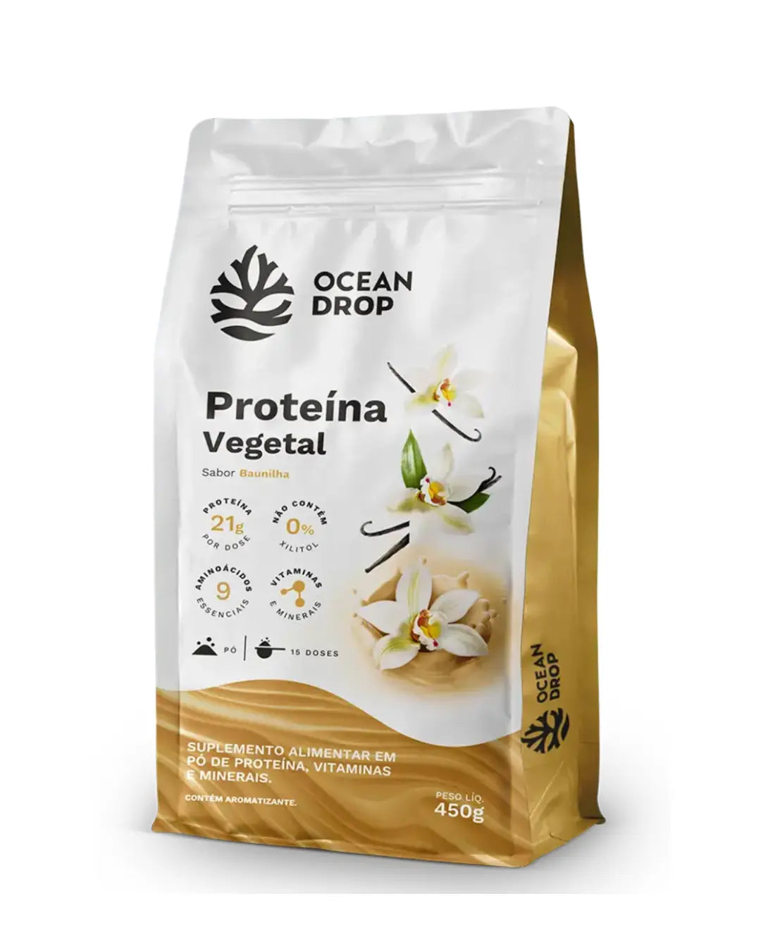 Proteina Vegetal Sabor Baunilha 450g - Ocean Drop