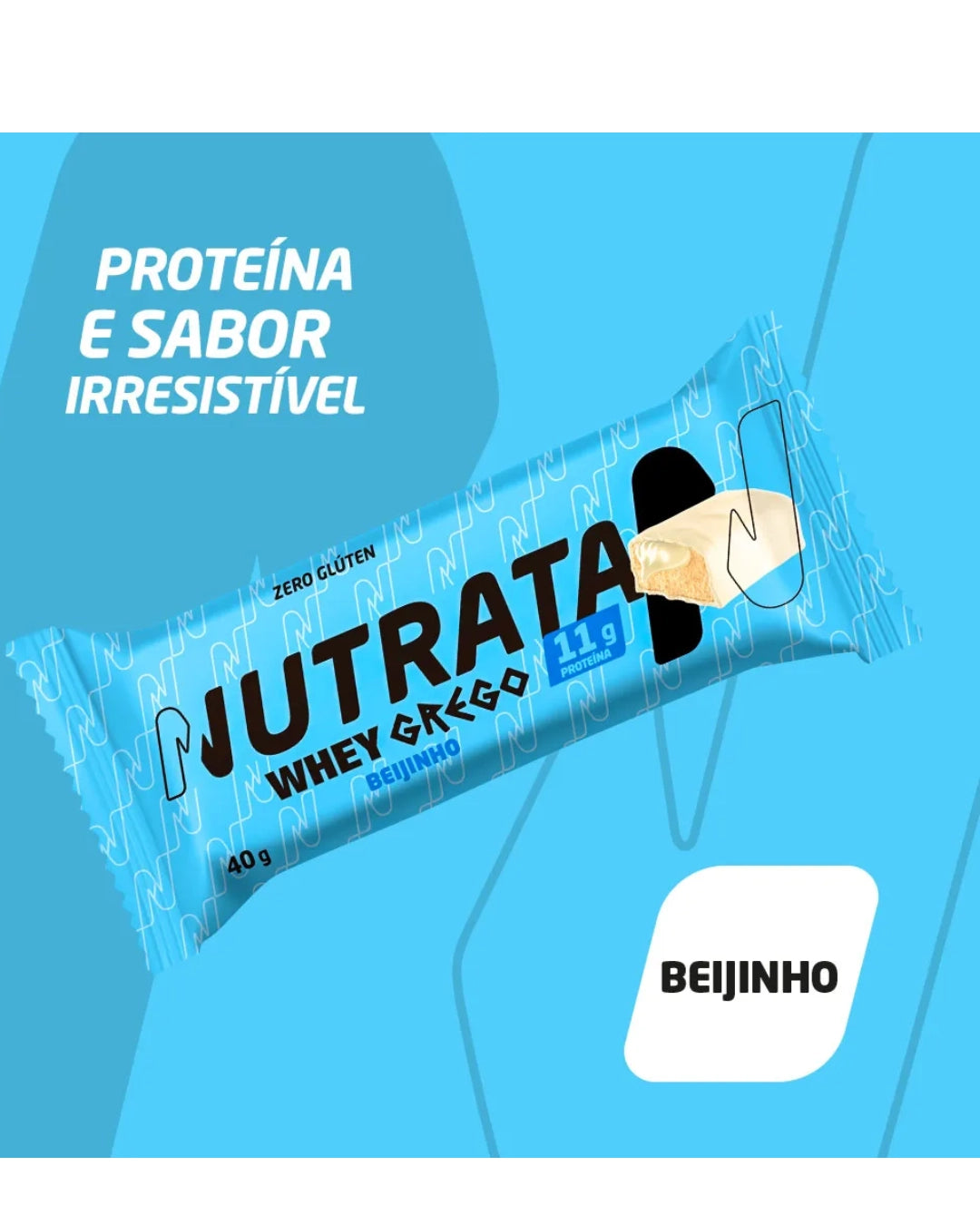 Barrinha Whey Grego Sabor Beijnho 40g - Nutrata