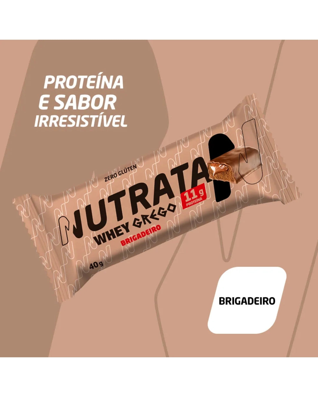 Barrinha Whey Grego Sabor Brigadeiro 40g - Nutrata