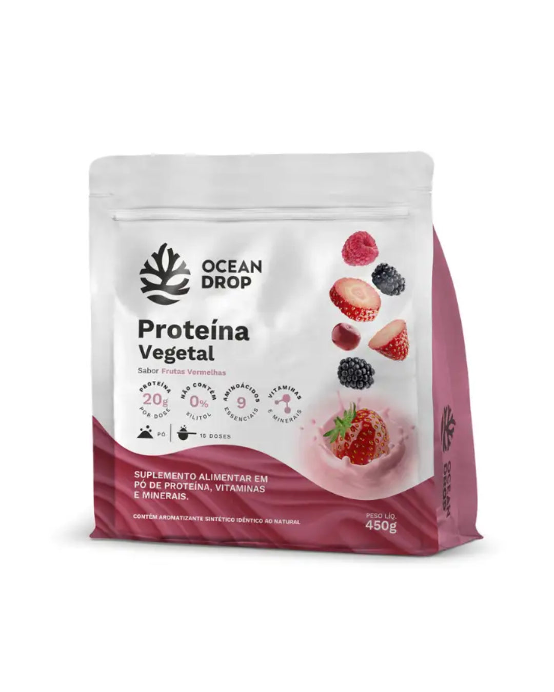 Proteína Vegetal Frutas Vermelhas 450g - Ocean Drop