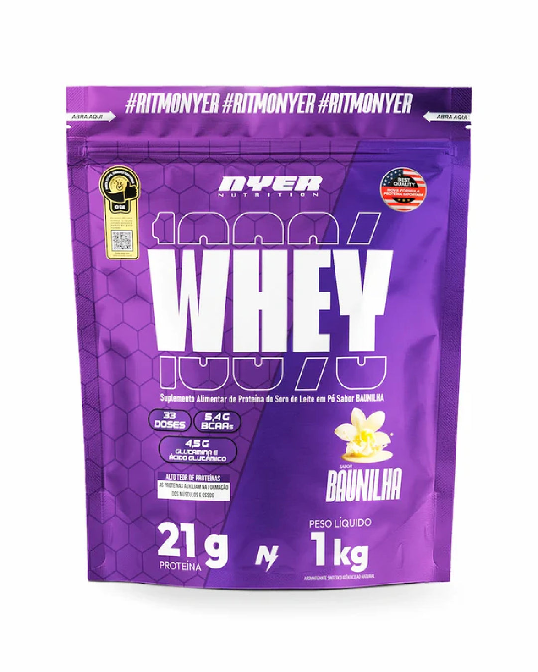 Whey Protein Nyer Refil  1kg - Baunilha