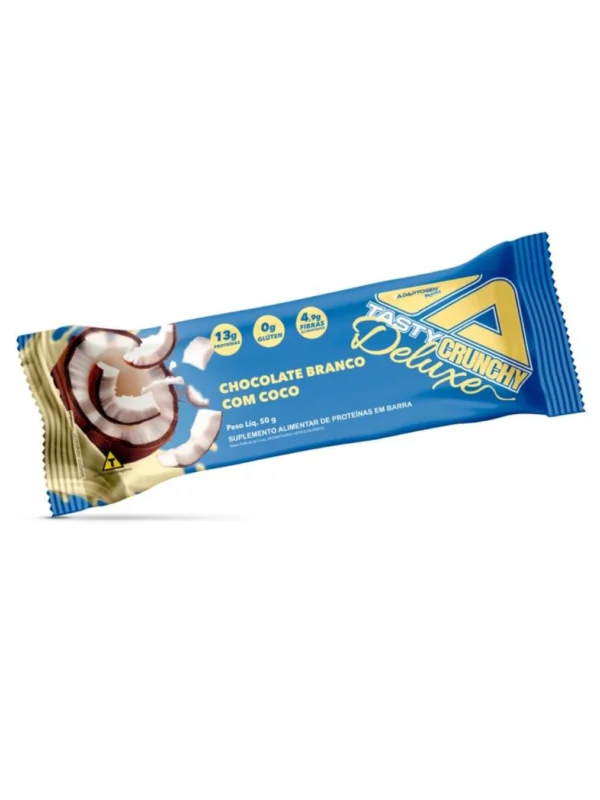 Tasty Crunchy Deluxe Chocolate Branco com Coco 50g - Adaptogen