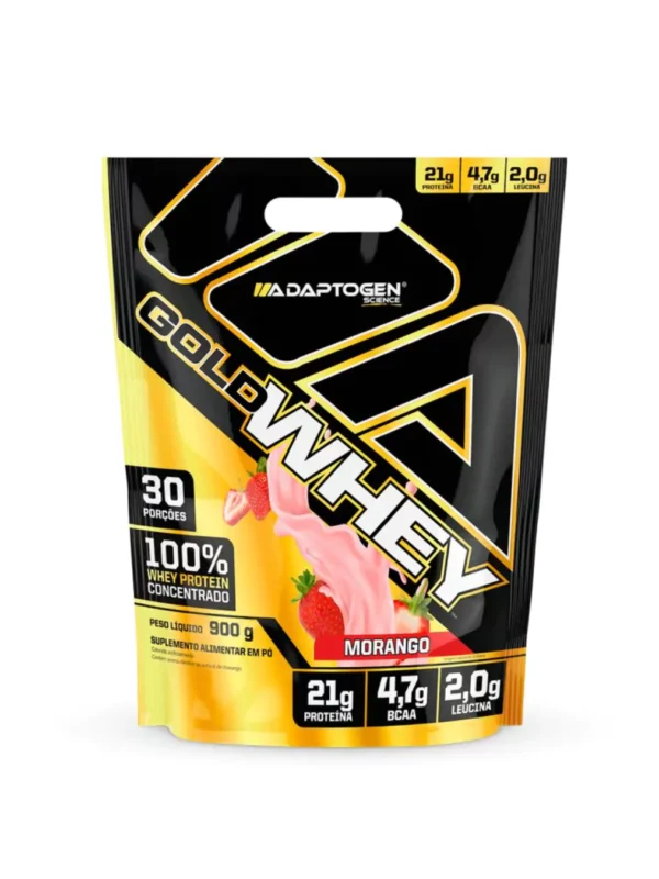 Gold Whey 900g Morango Refil - Adaptogen