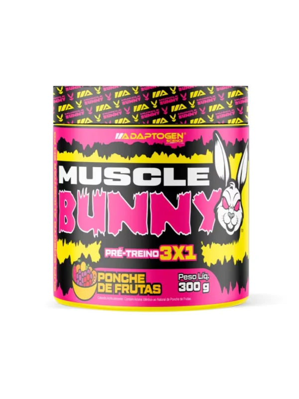 Muscle Bunny Pré Treino 3×1 300G Ponche de Frutas - Adaptogen