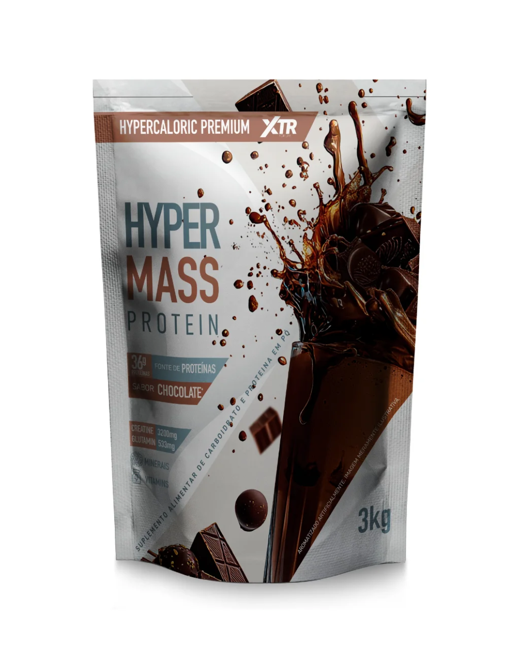 02382e66874a8cf270b48d3dc94f814e.webp Hyper Mass Protein Sabor Chocolate 3Kg - XTR - Imagem 1