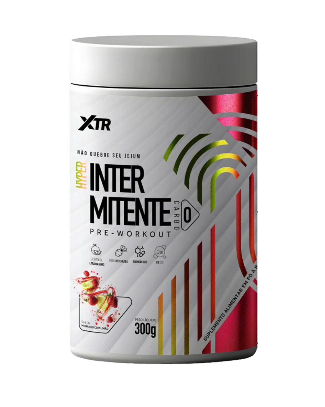 1b1dada75c83720b8e6d2e598442991f.webp Hyper Intermitente Pre Workout Sabor Morango com Limão 300g - XTR - Imagem 1