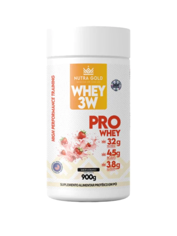 Whey Pro Morango Pote 900g - Nutra Gold