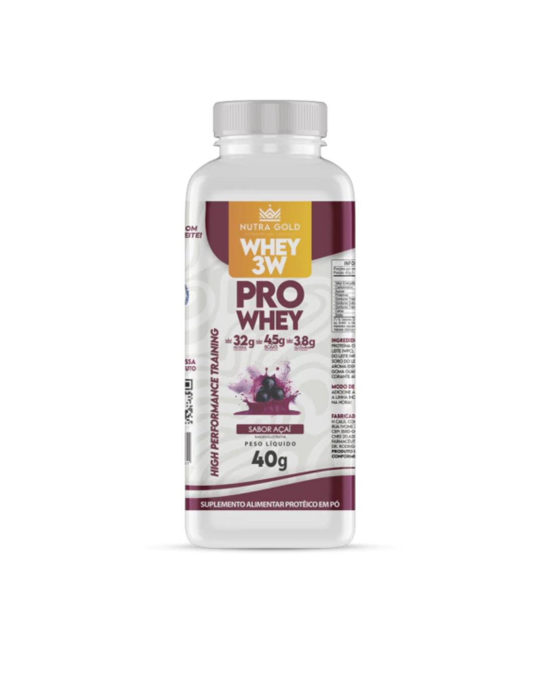 5535fa94a67c44cbee97bbfa33503a9f.webp Whey Pro Açaí Dose 40g - Nutra Gold - Imagem 1