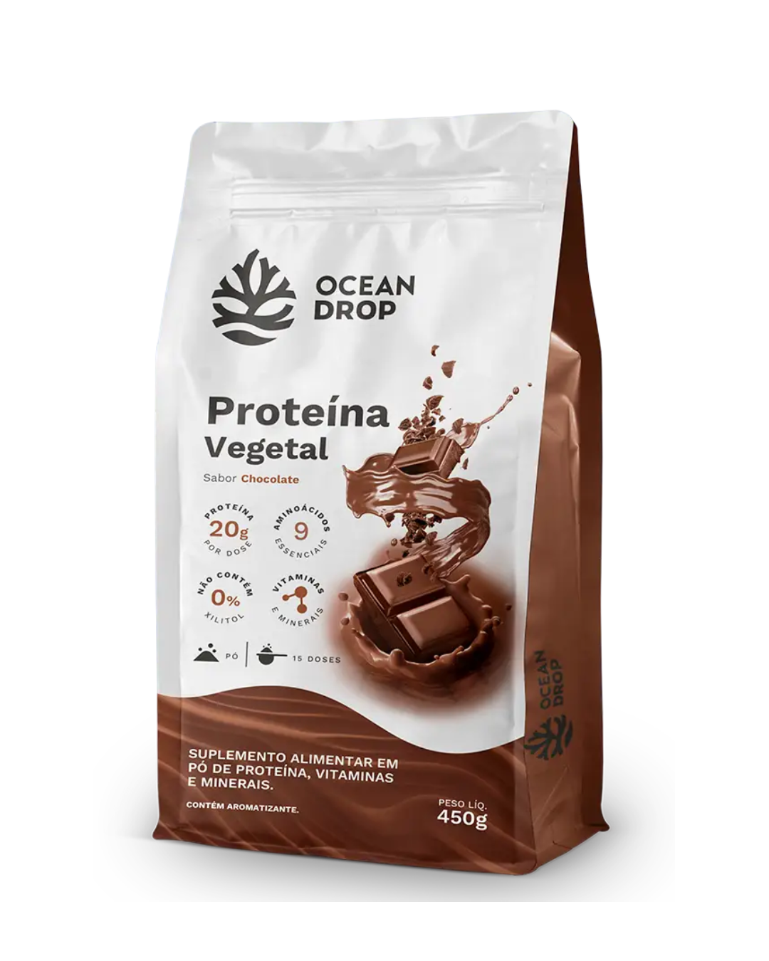 b0f39bd98ef0c6f042ede3327c120ed9.webp Proteina Vegetal 450g Sabor Chocolate - Ocean Drop - Imagem 1