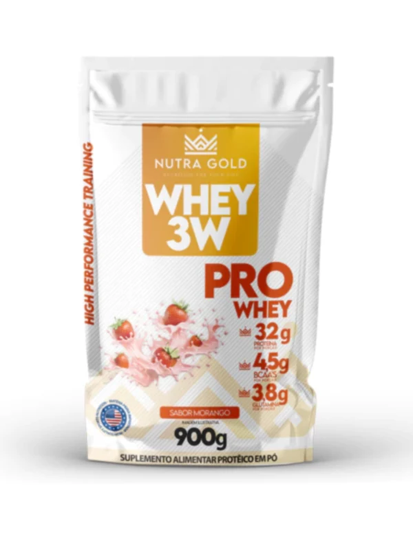 Whey Pro Morango Refil 900g - Nutra Gold