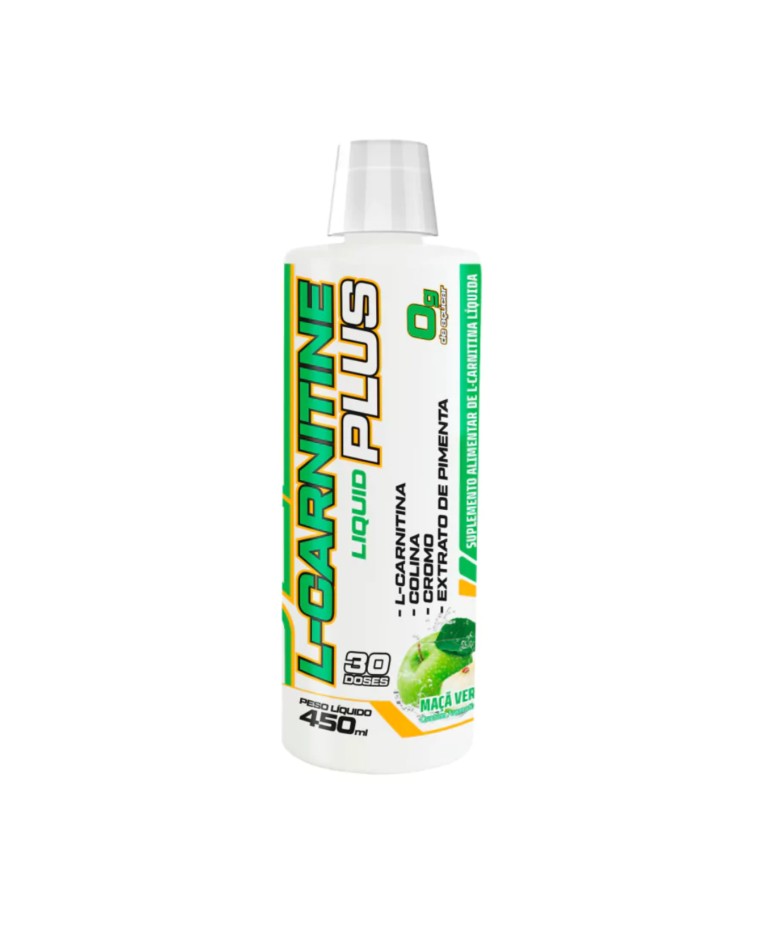 06da4d58dee74abc1db4c29d3520335e.webp L-Carnitine Plus 450ml Sabor Maçã Verde - Adaptogen - Imagem 1