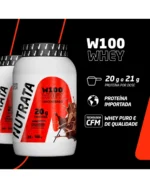 W100 Whey Concentrado 900g Sabor Double Chocolate - Nutrata - Imagem 2