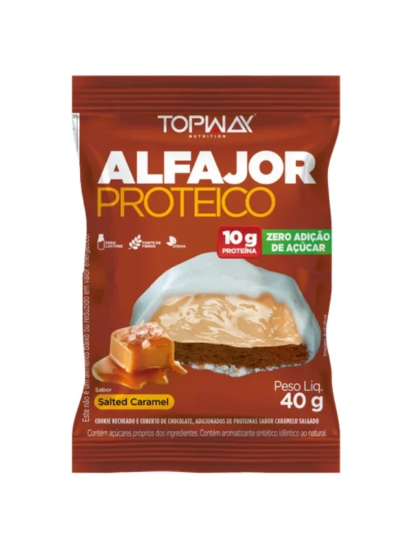 Alfajor Proteico Sabor Salted Caramel 40g - Topway