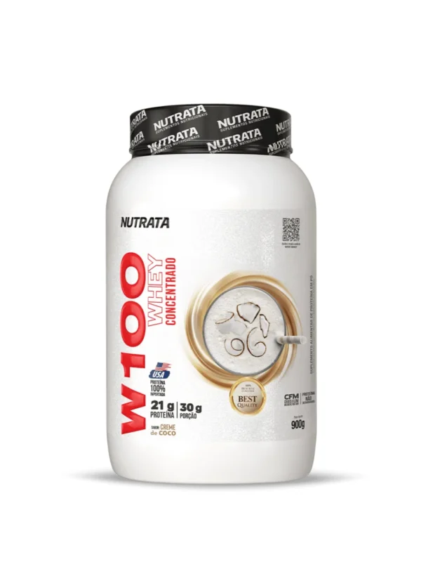 W100 Whey Concentrado 900g Sabor Creme de Coco - Nutrata