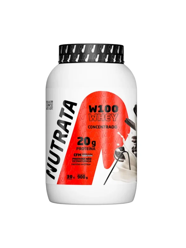 W100 Whey Concentrado 900g Sabor Cookies Cream - Nutrata