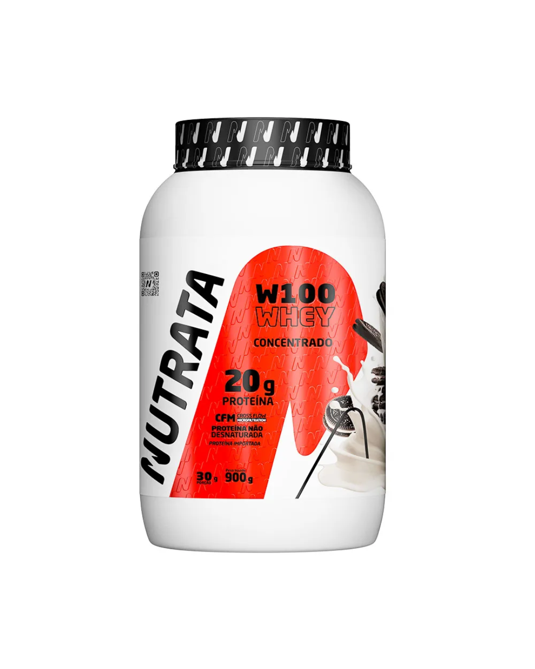 f0b019243ff39c624c17f58c7dc4bae0.webp W100 Whey Concentrado 900g Sabor Cookies Cream - Nutrata - Imagem 1