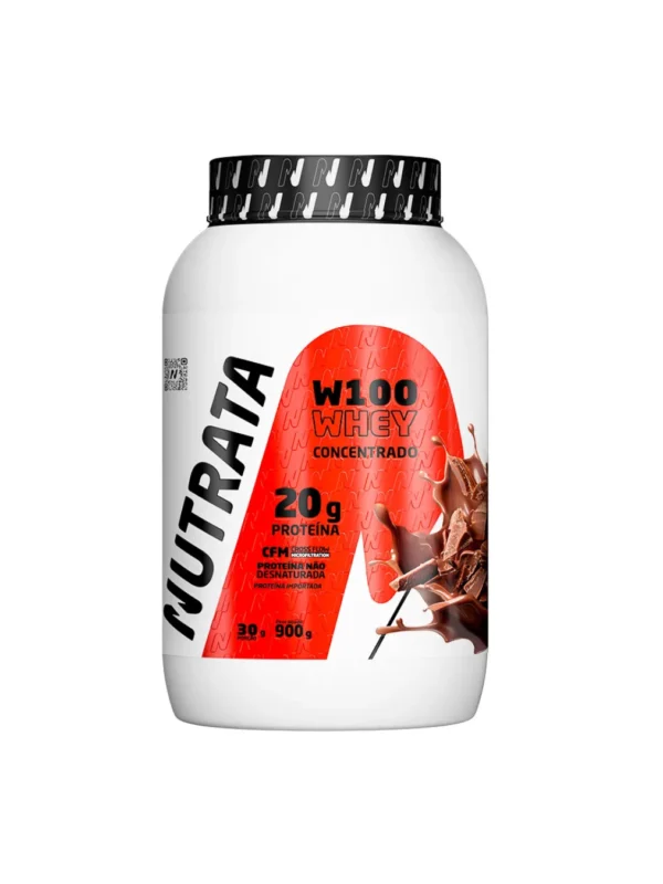 W100 Whey Concentrado 900g Sabor Double Chocolate - Nutrata