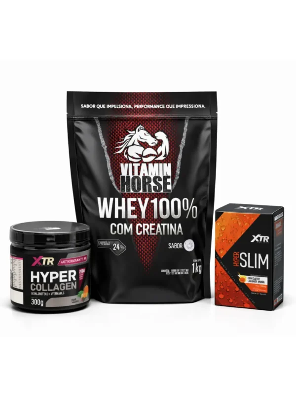 Combo Vitamin Horse e XTR - 1 Whey 100% + 1 Hyper Collagen + 1 Hyper Slim