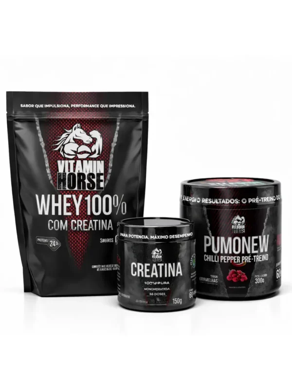 Combo Vitamin Horse - 1 Whey 100% + 1 Pumonew + 1 Creatina