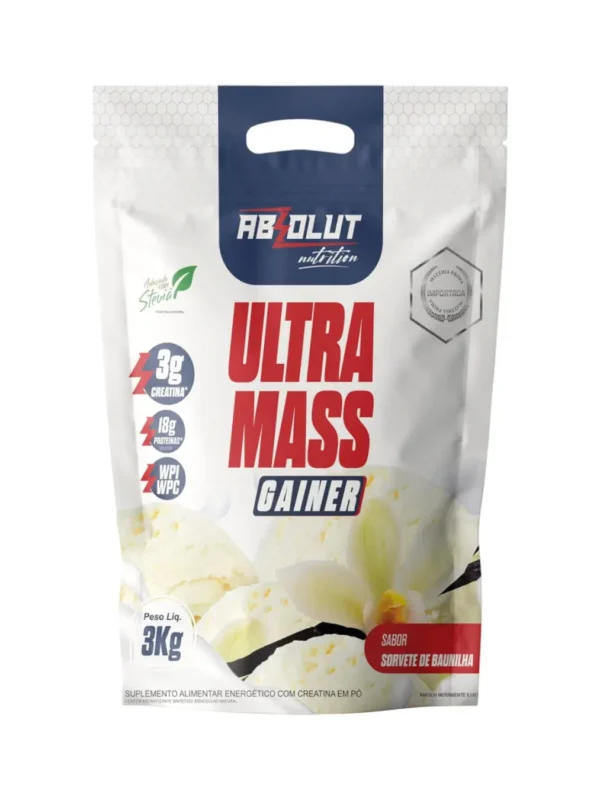Ultra Mass Gainer 3kg Sabor Sorvete de Baunilha - Absolut