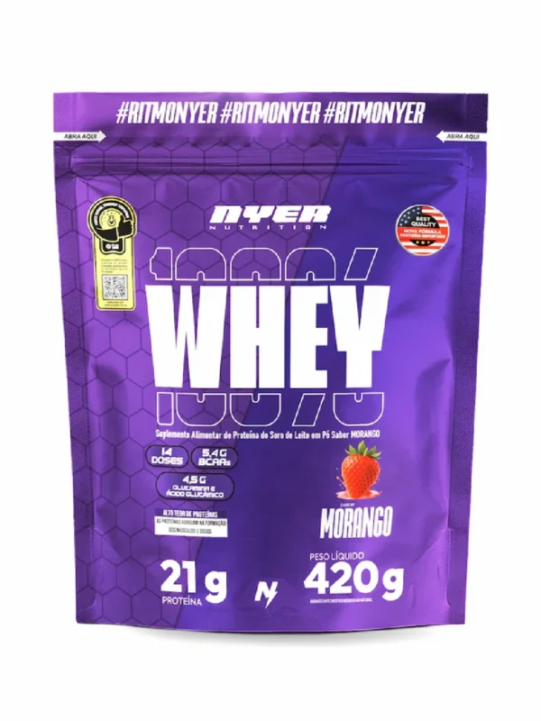 Whey Protein Nyer Refil 420g  - Morango