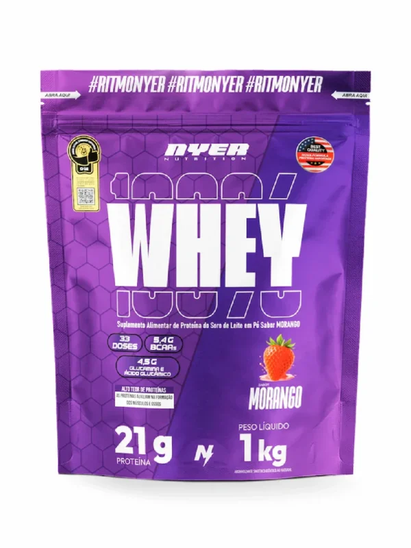 Whey Protein Nyer Refil  1kg - Morango