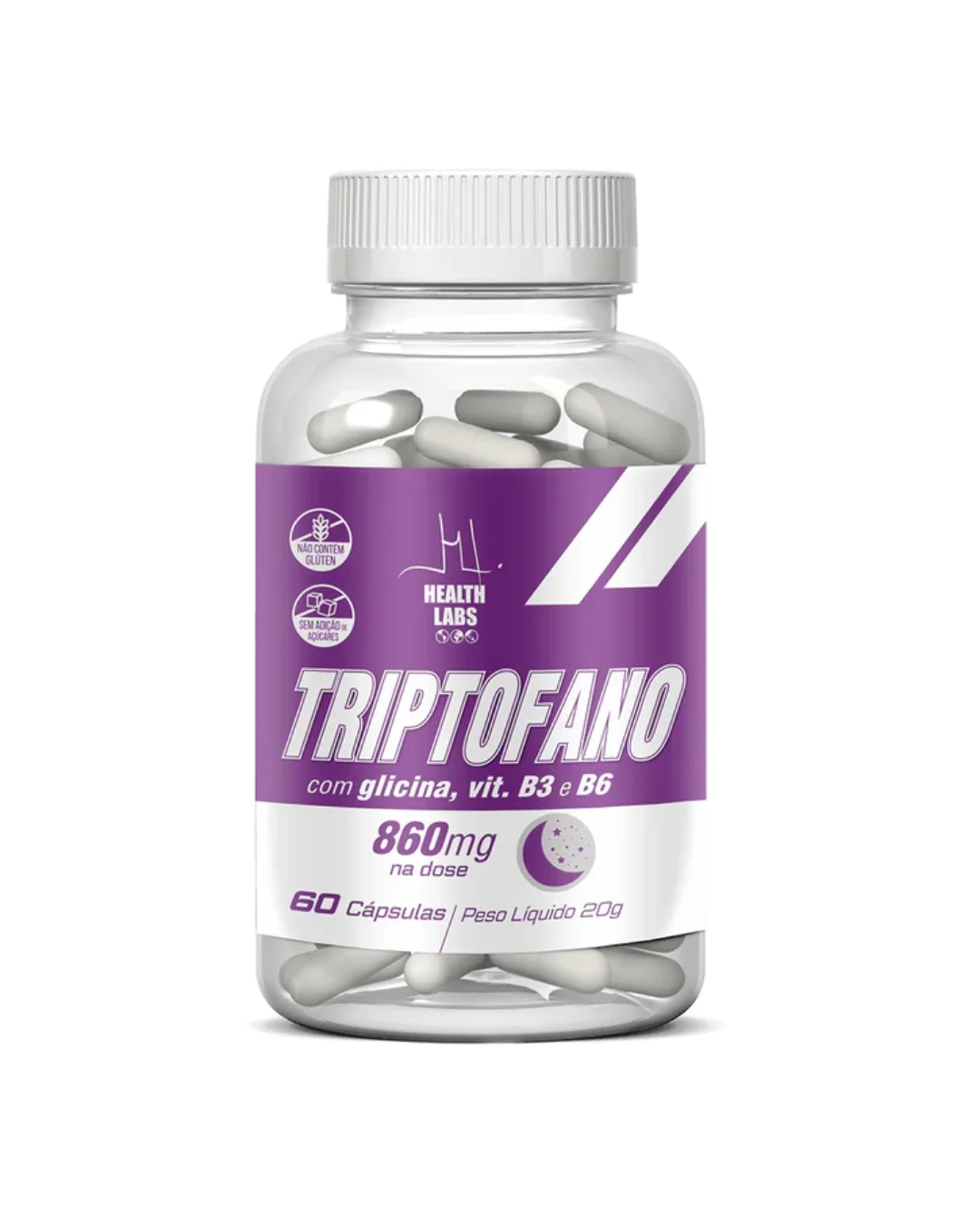 15beba4fbf51b8c7e743d95c41e0ffee.webp Triptofano 860mg 60 Caps - Healt Labs - Imagem 1
